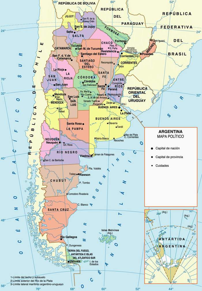 mapa división politica argentina